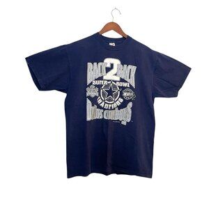 Vintage 1993 Dallas Cowboys Back 2 Back Super Bowl Champions Tshirt XL